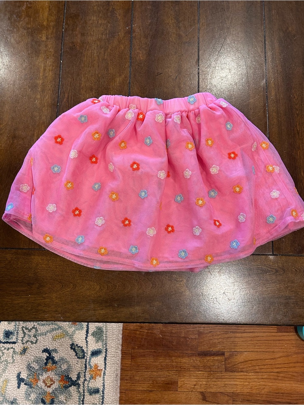 Old Navy Pink Floral Embroidered Tulle Skirt
